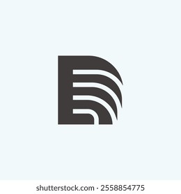 Flat D letter logo design with D initial for Branding