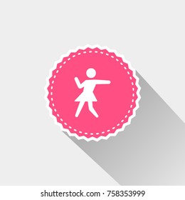 flat dancing girl icon