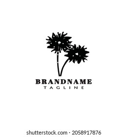 flat dandelion logo cartoon icon design template black modern isolated vector illustration
