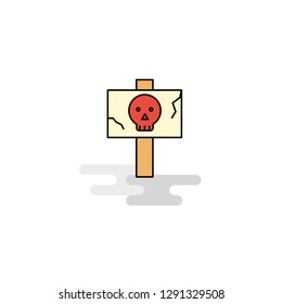 Flat Danger board Icon. Vector