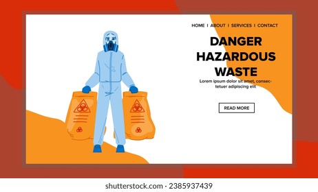 Gefahrenabwehrvektor für ebene gefährliche Abfälle. giftige Sicherheit, Industrie-Industrie, Zeichen Symbol flache Gefahr gefährliche Abfälle Web-Cartographie