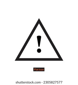 Símbolo de icono de Peligro Plano vector Ilustración.
