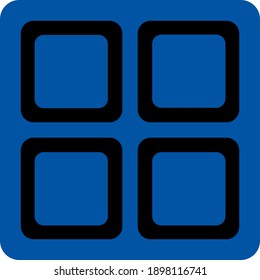 Icono de aplicación azul oscuro y negro plano