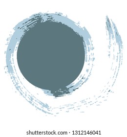 A flat dark cyan circle is in bristle brush vector stroke. It is background for your text.
