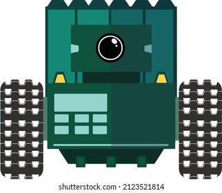 flat dark green android robot with vector and can be uses as a logo, icon and illustration in your pamphlet or brochure.