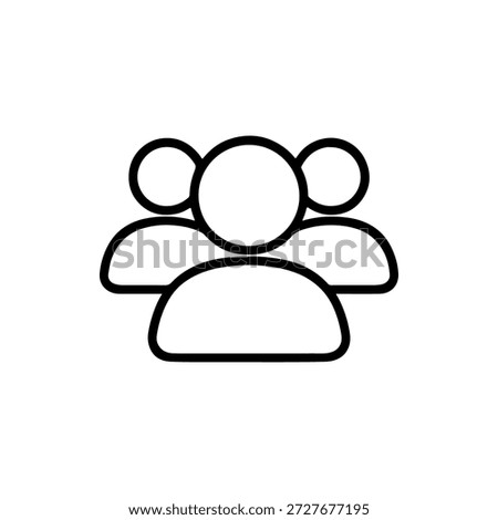 Flat dashboard icon with abstract human profiles for user management in SaaS apps and admin interfaces.

