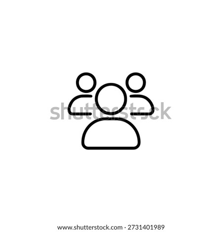 Flat dashboard icon with abstract human profiles for user management in SaaS apps and admin interfaces.
