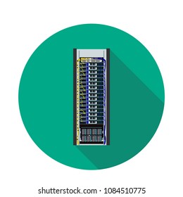 flat data server icon in vector format