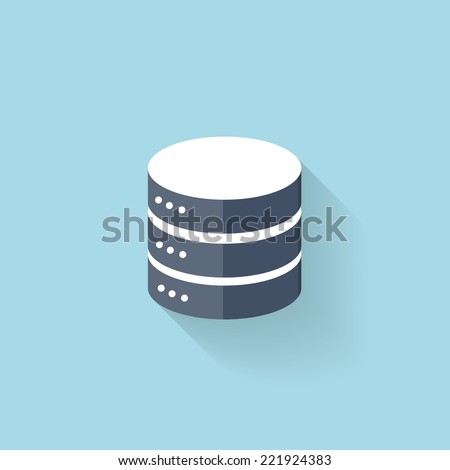 Flat data storage icon for web. 