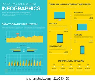 Flat data visualization infographic business vector elements