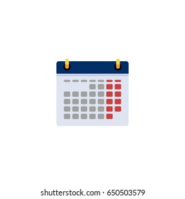 Flat Date Element. Vector Illustration Of Flat Calendar Isolated On Clean Background. Can Be Used As Calendar, Date And Day Symbols.