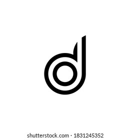 Flat dd letter logo illustration vector graphic