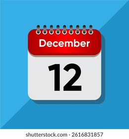 Flat December Calendar Concept – Time and Date UI Element