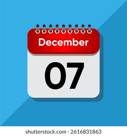 Flat December Calendar Concept – Time and Date UI Element