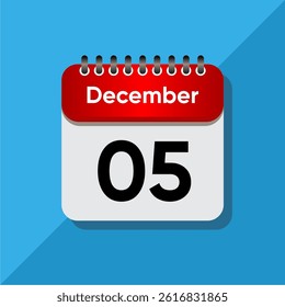 Flat December Calendar Concept – Time and Date UI Element
