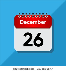 Flat December Calendar Concept – Time and Date UI Element