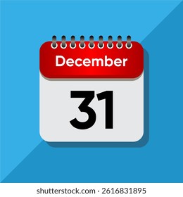 Flat December Calendar Concept – Time and Date UI Element