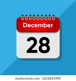 Flat December Calendar Concept – Time and Date UI Element