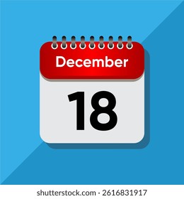 Flat December Calendar Concept – Time and Date UI Element