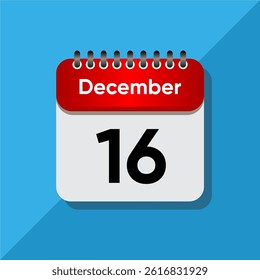 Flat December Calendar Concept – Time and Date UI Element