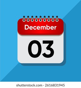 Flat December Calendar Concept – Time and Date UI Element
