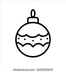 Conceito de design de ícone de objeto de bola decorativa plana isolado