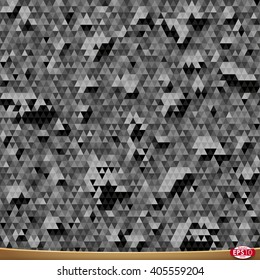 Flat decorative camouflage stone desert. Primitive base. Triangle pixel camo. Vector seamless pattern. Camo. Two layer military war texture background.