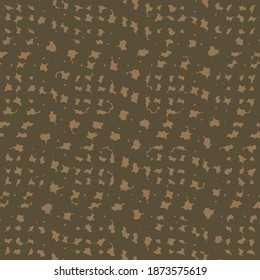 Flat decorative design, consisting mainly of a few slightly overturned squares with broken contours. Tribal ethnic ornament in shades of brown. Ceramic tile pattern.