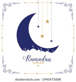 flat decorative ramadan kareem white greeting