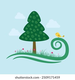 flat decorative tree vector illustration design. Eps. 10