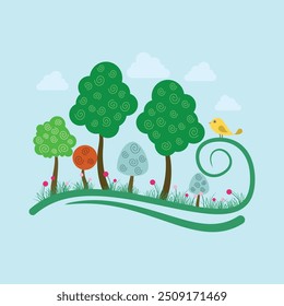 flat decorative tree vector illustration design. Eps. 10