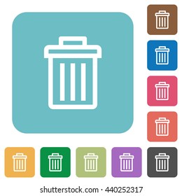 Flat delete icons on rounded square color backgrounds.
