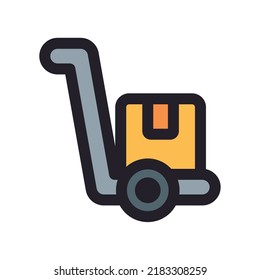 flat delivery cart design over white