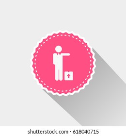 flat Delivery man icon