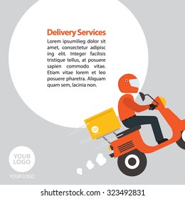 Flat Delivery Services Advertising vector