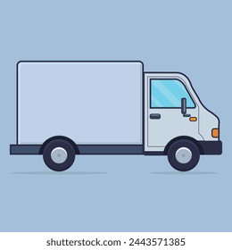 Flat delivery van truck vector illustration. cartoon-style cargo truck isolated on the artboard.