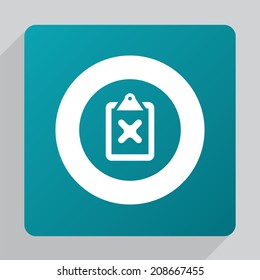 flat denied icon, white on green background 