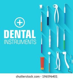 flat dental instruments set design concept. Vector illustration