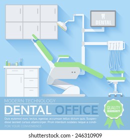 flat dentist office illustration design background. Template for website and mobile appliance concept