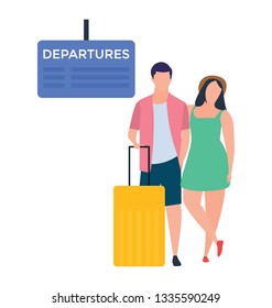 Flat departure illustration vector 
