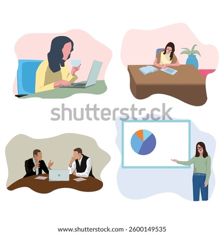 flat Desain Bussines man and gril