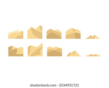 Conjunto de Elementos de Ilustração de Deserto Plano