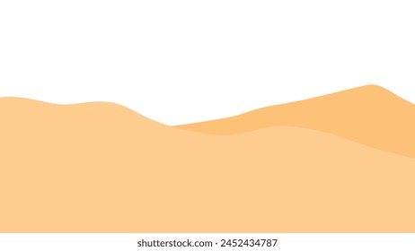 Paisaje de montaña de arena del desierto plano para el elemento de fondo de Anuncio Decoración Ilustración