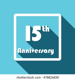 flat design 15th anniversary.  15th birthday. 