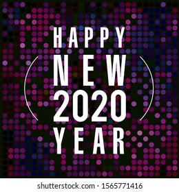 Flat design 2020 New Year greeting card, web page, vrctor banner and poster template with lettring, christmas tree and new year gift boxes.