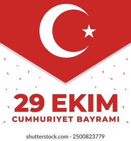 flat design 29 Ekim turkish armed forces day celebration