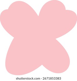 "Flat design 2D illustration of pink abstract shape with five petals, suitable for floral patterns, creative designs, and modern decorative projects."