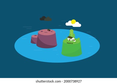 Flat design 2D minimalis vektor