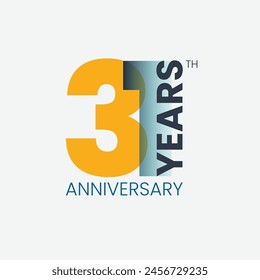 flat design 31th year anniversary design template. vector template illustration