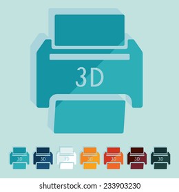 Flat design: 3D printer